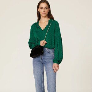 Great Jones Emerald Dot Blouse